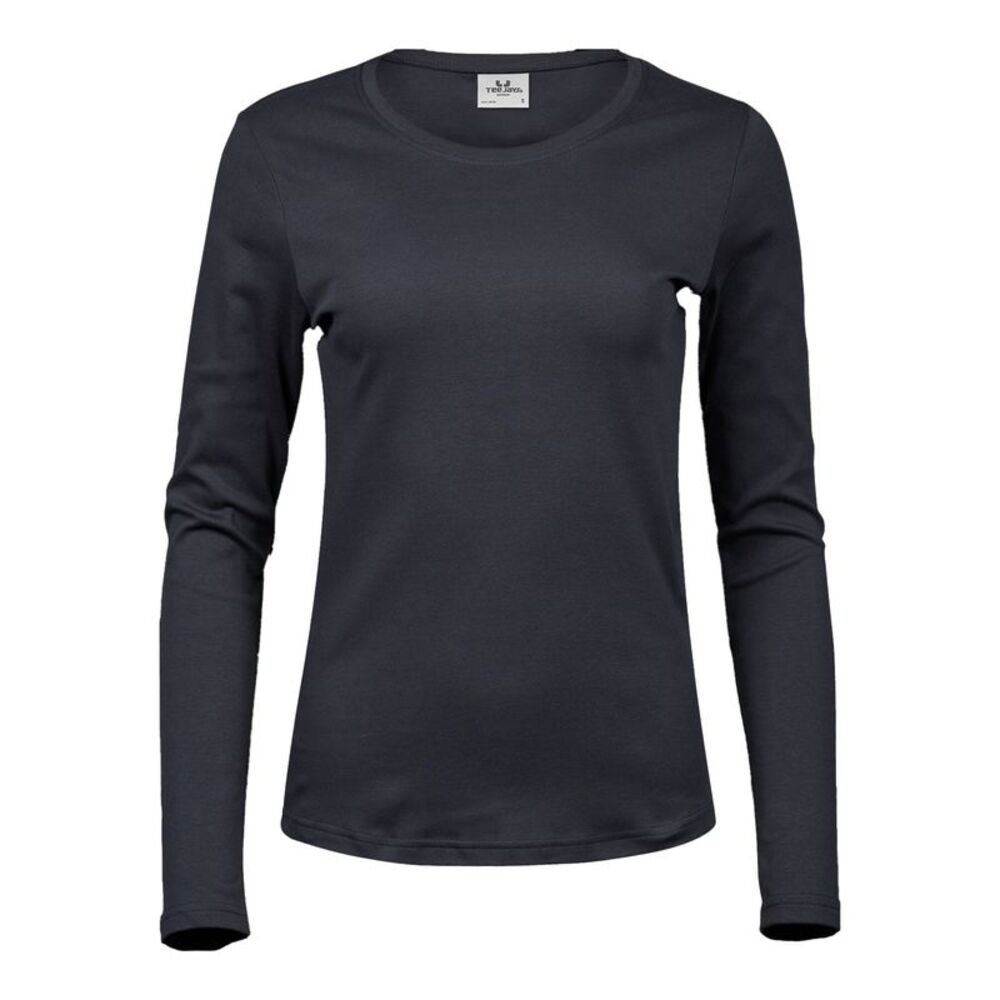 Tee Jays Womens/Ladies Interlock Long-Sleeved T-Shirt / Dark Grey